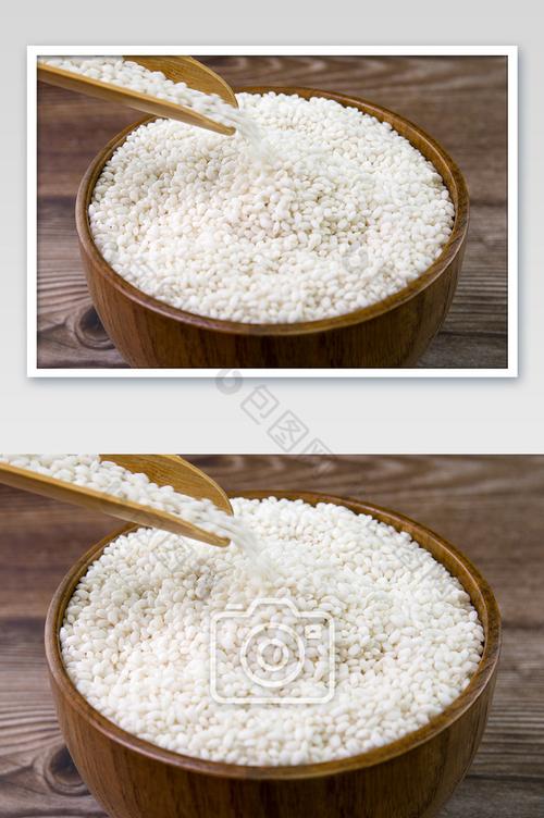木碗里的糯米江米粮食农产品图片-包图网